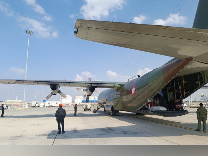 Road To Support Gaza: Flight Hercules TNI AU Transit di Abu Dhabi Untuk Misi Kemanusiaan ke Palestina