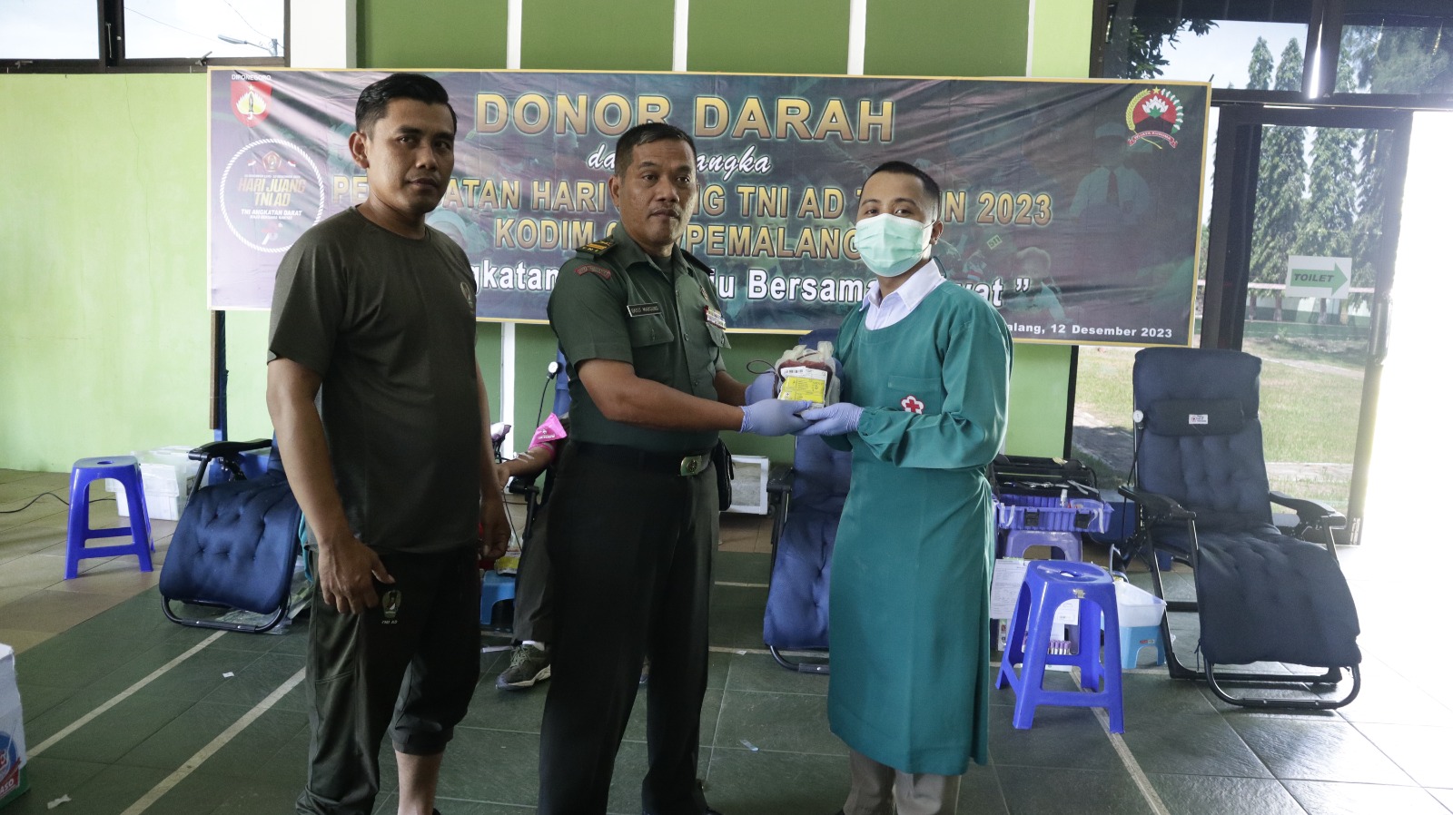 Kodim Pemalang Gelar Donor Darah Menyambut Hari Juang TNI AD ke 78