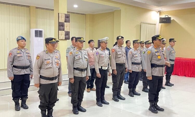 Kapolresta Manado Bersama PJU dan Kapolsek Jajaran Ikuti Upacara Pemuliaan Nilai-nilai Tribrata