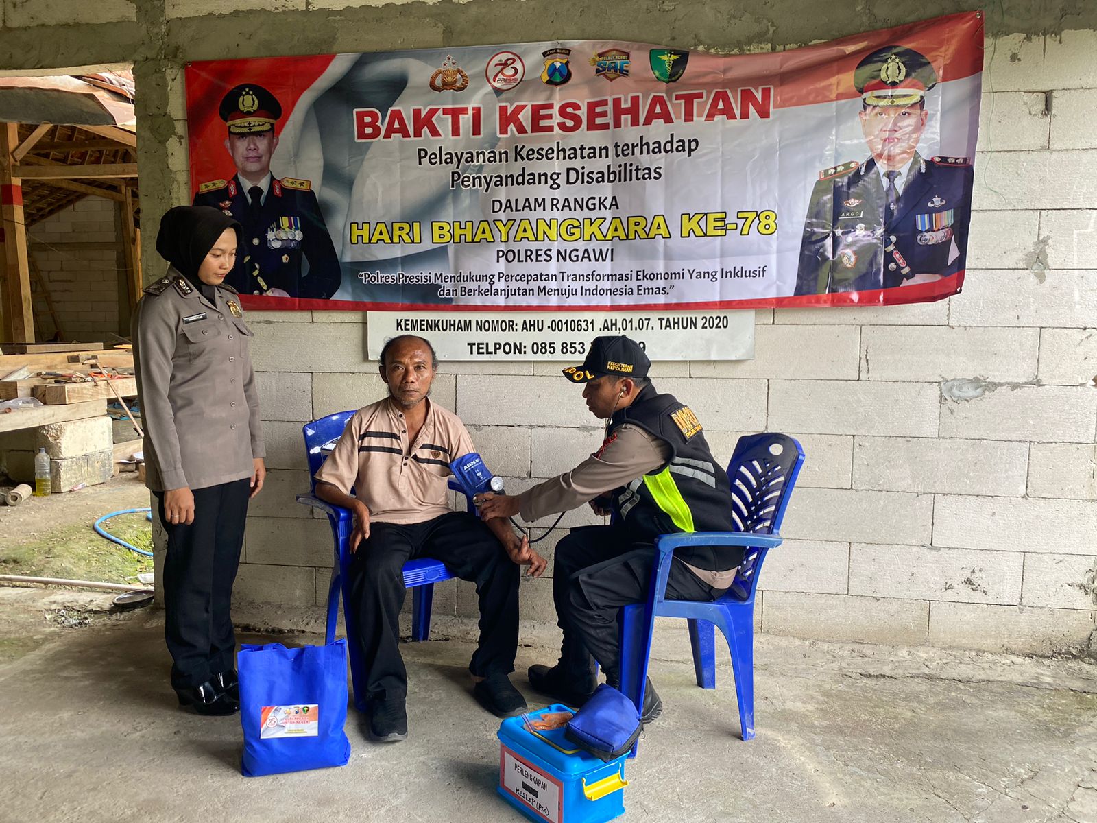 Hari Bhayangkara ke – 78 Polres Ngawi Bakti Kesehatan Door to Door