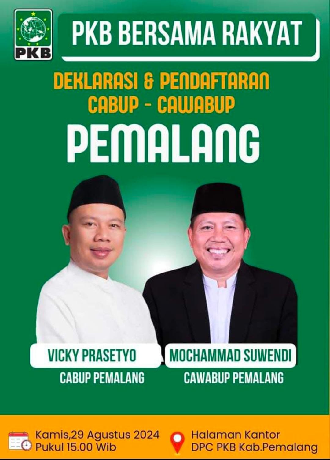 Deklarasi Calon Bupati Pemalang dan Calon Wakil Bupati Pemalang dari PKB