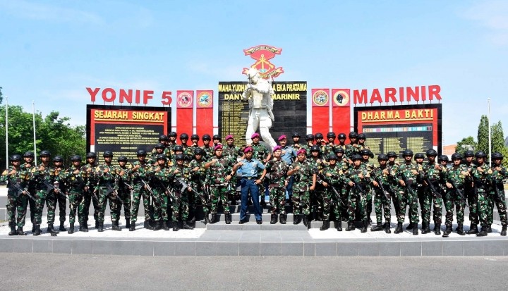 Komandan Batalyon Infanteri 5 Marinir Sambut Lattekpas Taruna AAL Tingkat III Angkatan Ke-71 Korps Marinir